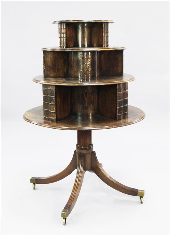 A George III mahogany revolving bookcase, c.1810, H.4ft Diam.2ft 11in.
